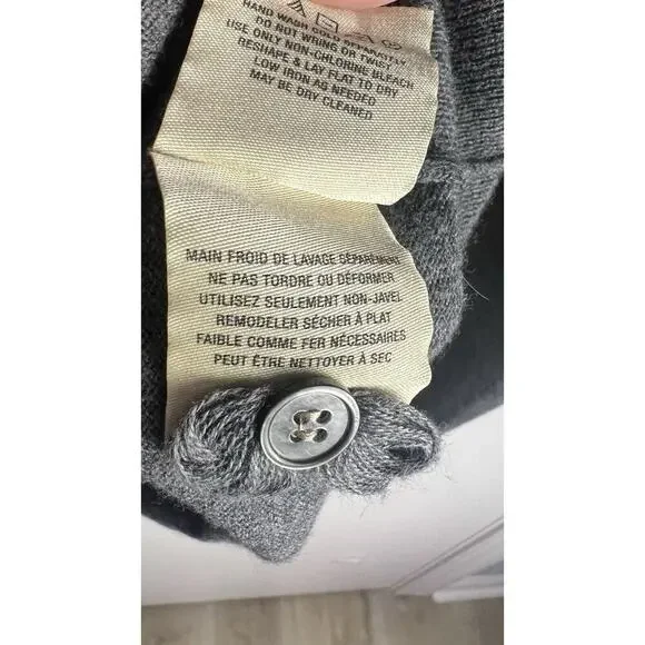 Anthropologie Moth Pom Pom Confetti Grey Cardigan Cotton Cashmere Blend Small - Picture 10 of 11